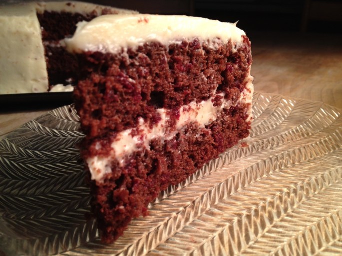 beet cake slice