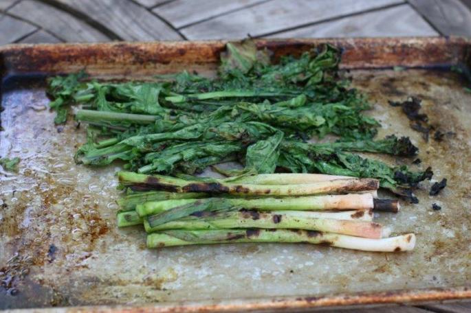 Grilled Kale and Onions