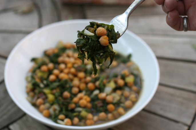 sauteed chard with garbanzos