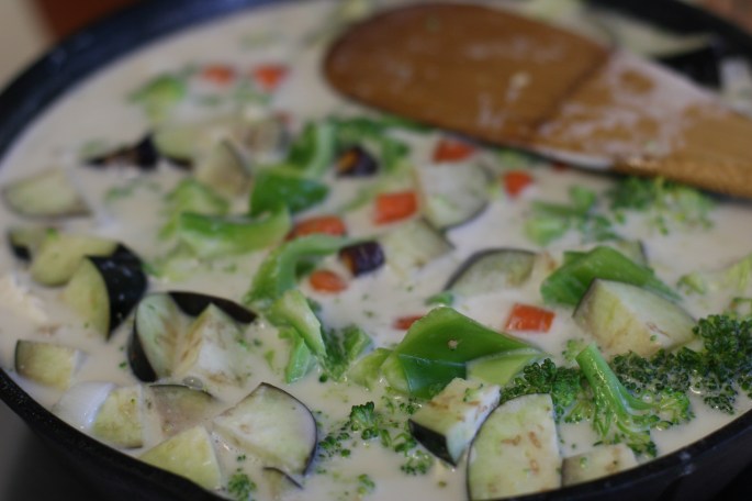 coconut milk and vegetables