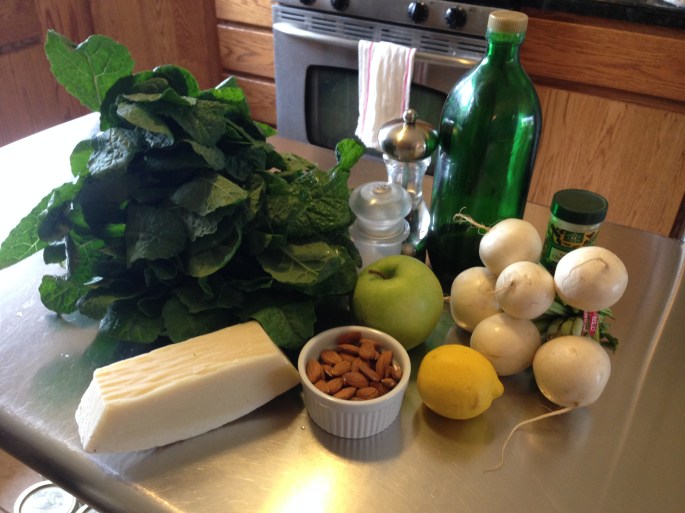 Kale and Apple Salad Ingredients