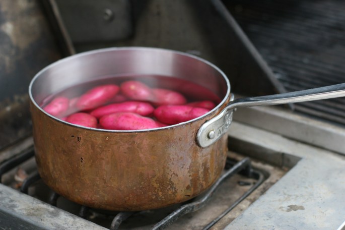 Potatoes in pot